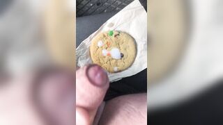 Risky Vehicle Masturbation At The Jobsite Cumming on a cookie and eating it for you whilst on break