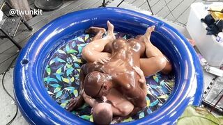 Interracial Bareback OIL WRESTLING & SCREWING