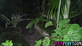 Slim petite tits teen stepsis enjoying her stepbrothers big dick outdoor
