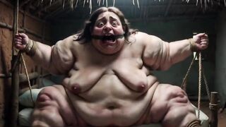 Hopeless SSBBW in Rope Bondage - Dripping Plump Wide Twat