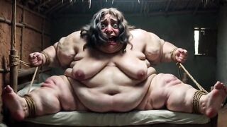 Hopeless SSBBW in Rope Bondage - Dripping Plump Wide Twat