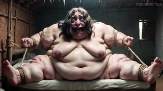 Hopeless SSBBW in Rope Bondage - Dripping Plump Wide Twat