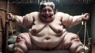 Hopeless SSBBW in Rope Bondage - Dripping Plump Wide Twat