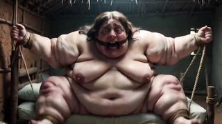 Hopeless SSBBW in Rope Bondage - Dripping Plump Wide Twat