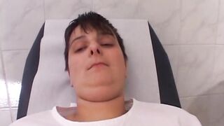 Slutty Nurses Stretch Patient with Massive Purple Dildo