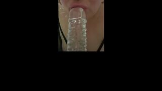 lilmissbling melts for this giant glass sex-toy fuck