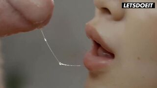 Slender Tattooed Playgirl Spreads Her Twat Wide Then Gags on His Dong