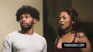 Ebony Chick Submits to Creepy Neighbor And Have Three-some Just to Keep Her Dirty Secret