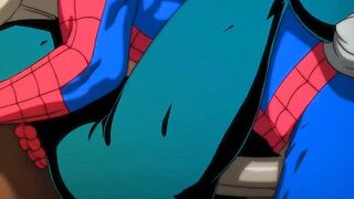 Black Cat Bends Over The Rooftop – Spider-Man Rams His Big Jock Inside Her Twat