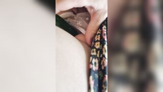 Hot girl is screwing by cucumber rin a park
