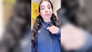 alessia green. cute girl screams during intense cum hits. hard oral session with small bazookas