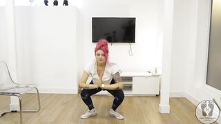Yoga Training Warmup Jumping Jacks Skipping Rope Big Boobs