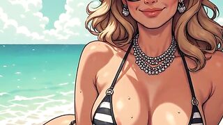 Glamorous Chicks at the Beach Bikini Art