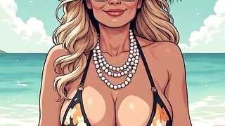 Glamorous Chicks at the Beach Bikini Art