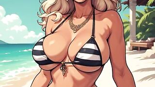 Glamorous Chicks at the Beach Bikini Art