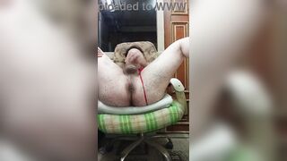 Russian gay dude with a biggest ass and a petite schlong masturbates on camera!