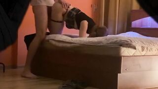 kity tail student lifts skirt for rough banging