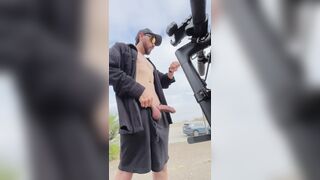 TOOK MY E-SCOOTER down the bike trail and got caught flashing my big penis to passerby's! Public Exhibition ??