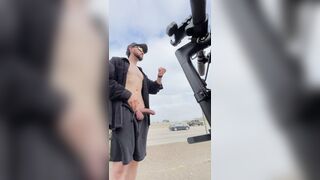 TOOK MY E-SCOOTER down the bike trail and got caught flashing my big penis to passerby's! Public Exhibition ??