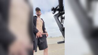 TOOK MY E-SCOOTER down the bike trail and got caught flashing my big penis to passerby's! Public Exhibition ??