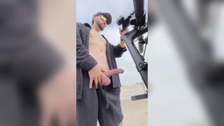 TOOK MY E-SCOOTER down the bike trail and got caught flashing my big penis to passerby's! Public Exhibition ??