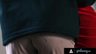 GIRLSWAY - Valentina Nappi & Katrina Colt Go From Secret Makeout To STRAP-ON While Husband Is Away
