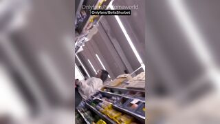 ANAL-COPULATION - Shopping in a Skirt without Panties with a toy in the Butt