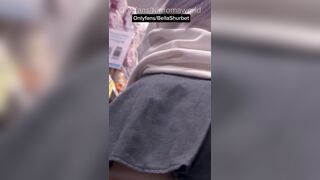 ANAL-COPULATION - Shopping in a Skirt without Panties with a toy in the Butt