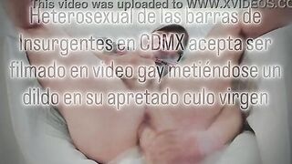 A heterosexual dude from the insurgent bars in Mexico City is convinced to let himself be filmed in a gay movie as a resigned slut inserting a sex-toy into his tight virgin ass