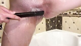 Creampie collection! Showering my cunt closeup! Watch and stick out your tongue!