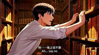 Gap Moe glasses gorgeous woman , the private study session in the library.Super temptation.Clip 3. AI-generated