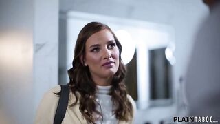 Jewel Diamant is naked by her bf stepdad and makes it quite clear what she needs to do to keep it a secret.The brunette is facefucked and rides ramrod