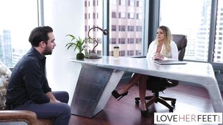 Employee footjob in corner office of boss Brooklyn Pursue
