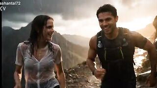 Astounding weather for jogging and then fucking in the rain (AI-generated content)