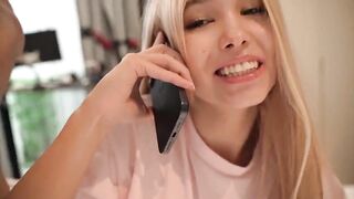 fucking her while she's on the phone with her mama