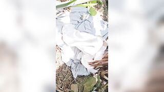 Fucking and ejaculating quickly inside my classmate's cunt in the grassy thicket by the water's edge...