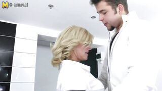 Mature mom screws young male next door