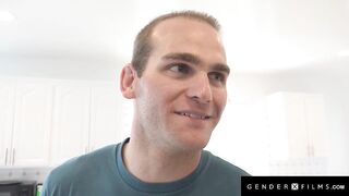 GENDERX FILMS - Brunette Trans Stepmom Switches & Rides Stepson