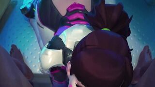 D.va Beach Morning Anal Sex & Night Sloppy Oral pleasure-job Facial - Overwatch 3D Animation