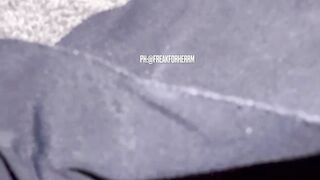 Cumming on black worn female thong