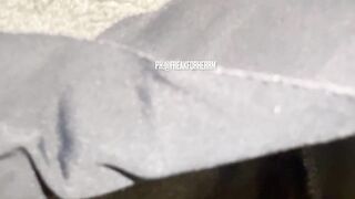 Cumming on black worn female thong