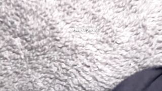 Cumming on black worn female thong