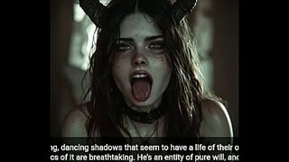 Devil chap fucks demonic 18 year old Girl (voice oVer AI generated) horror porn