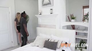 Excited Realtor Has three-some With Her Black Clients