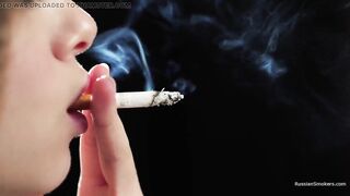 Ultra HD Russian Angel Smokin' Cigarette Seaside