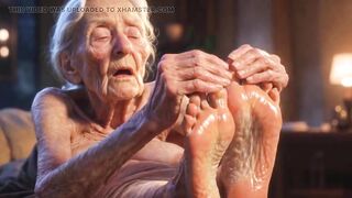 Glamorous Big Wrinkled Feet Oiled up - Oil Dripping From Toes Sensual Massage