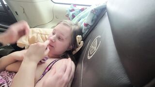 Amazing car sex, bj, pink cunt, cum on face!