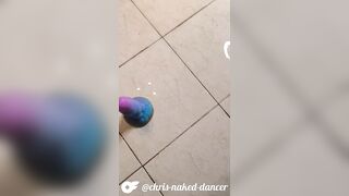 Squirting Like Crazy Trying My New Giant Dragon Sex-toy