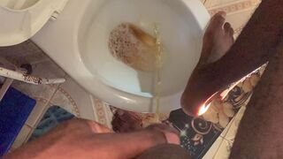 Pissing in WC Desperation