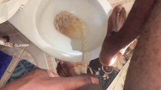 Pissing in WC Desperation